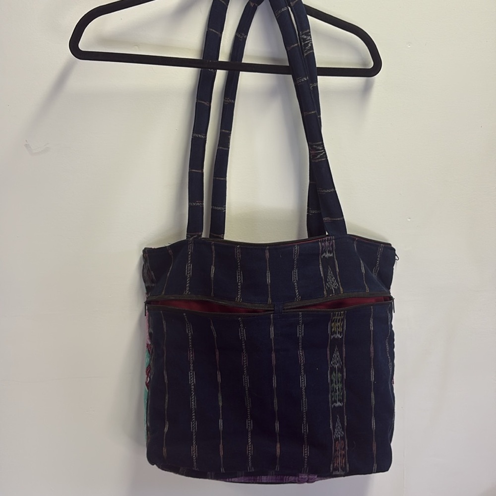Colorful Patterned Tote Bag Handmade in Guatemala - Picture 9 of 10